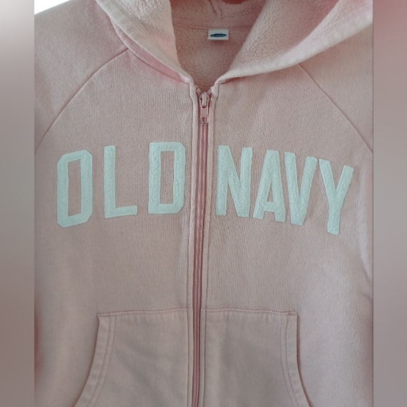 Old Navy zipper Sweater with Hoddie Pink Girl size XL (14/16) - Picture 3 of 5